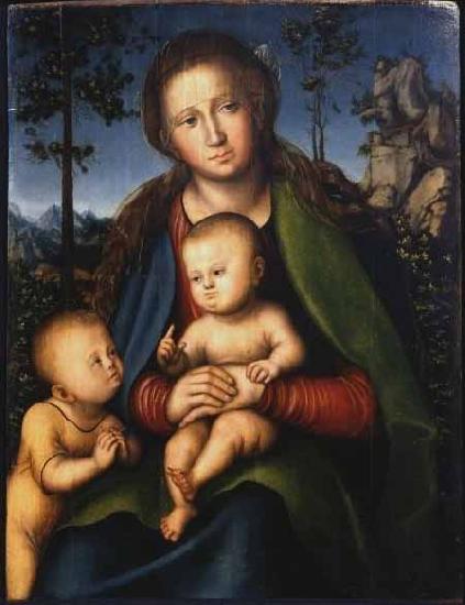 Lucas Cranach the Elder Madonna with Child with Young John the Baptist oil painting image